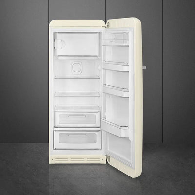 Smeg FAB28 50's Retro Style Aesthetic Top Freezer Refrigerator with 9.92 Cu Total Capacity, Multiflow Cooling System, Adjustable Glass Shelves 24-Inches, Black Right Hand Hinge Made In Italy | Fridge.com