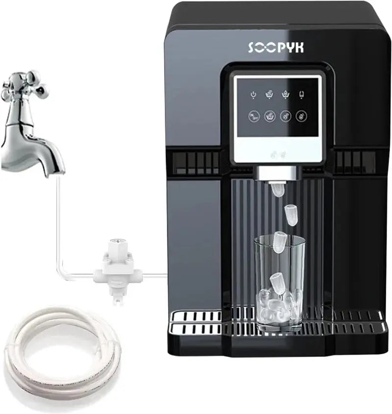 Soopyk Countertop Bottleless Water Dispenser Ice Maker with Water Line Ice Cubes 18 Lbs in 24 Hrs | Fridge.com