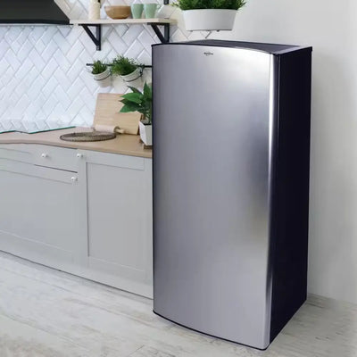 Stainless Steel Compact Fridge with Freezer, 6.2 Cu. Ft.. (176L), Flat Back, Glass Shelves | Fridge.com
