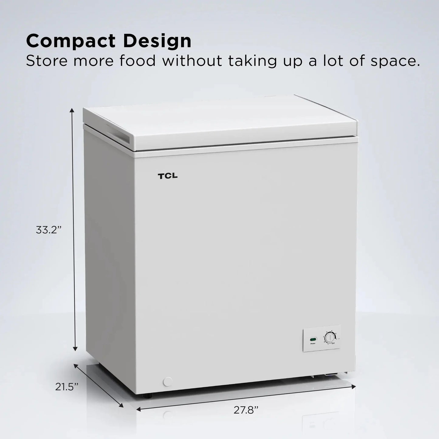 TCL 5.0 Cu. Ft. Chest Freezer, White, Garage Ready, CF053W | Fridge.com