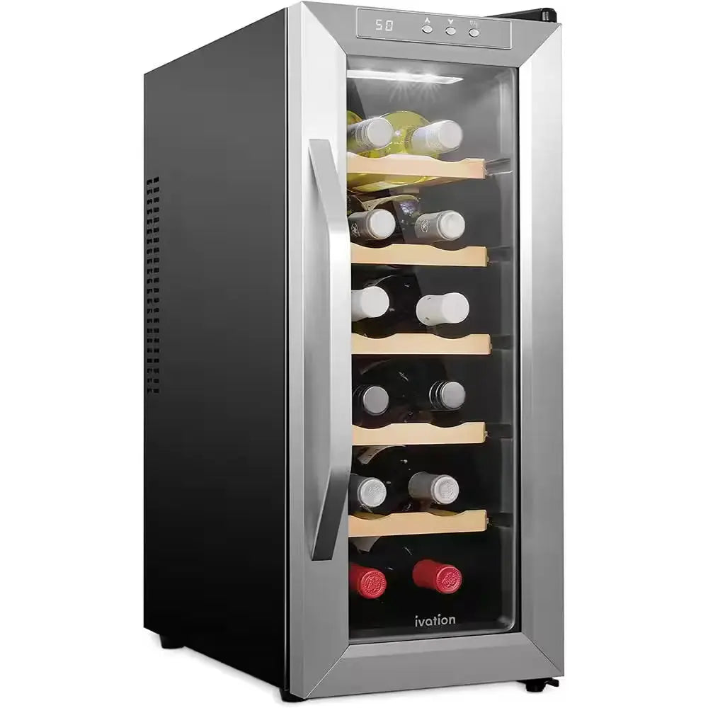 Thermoelectric 8-Bottle Free Standing Wine Cooler - Stainless Steel | Fridge.com