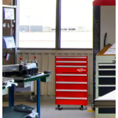 Tool Chest Fridge, 1.8 Cu. Ft.. (50L), Rolling Compact Refrigerator with 3 Tool Drawers, Red | Fridge.com