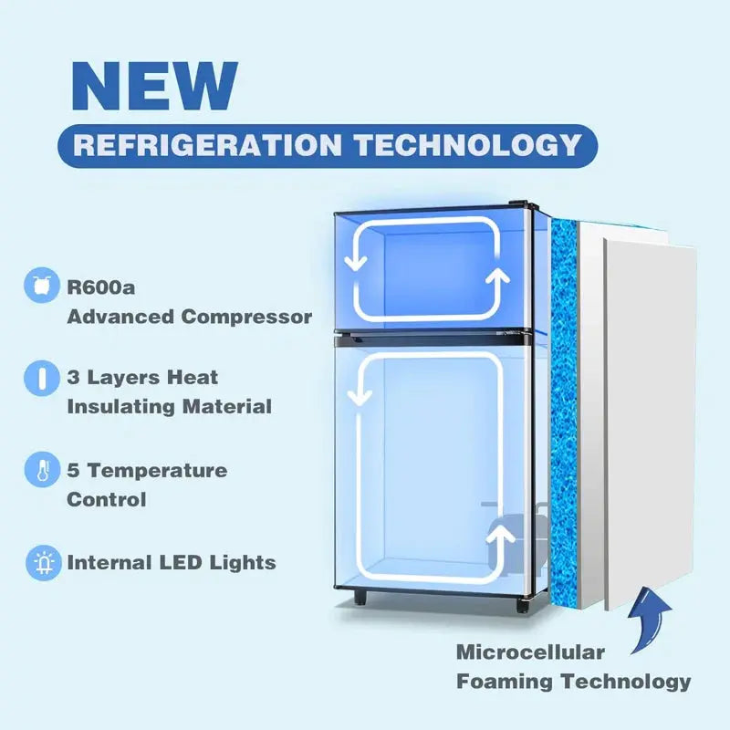 WANAI 3.5 Cubic Feet Freestanding Mini Fridge with Freezer | Fridge.com