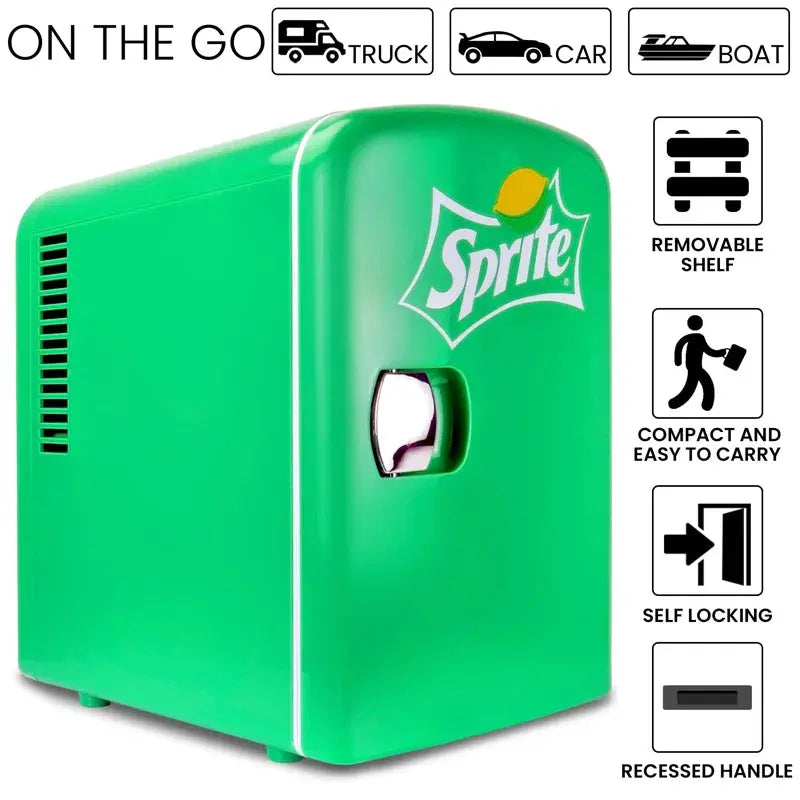 Coca-Cola Sprite 4L Cooler/Warmer 12V DC 110V AC Mini Fridge, Green | Fridge.com