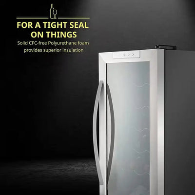 Wine Fridge, Single Zone 18-Bottle Free Standing Wine Cooler with Lock | Fridge.com