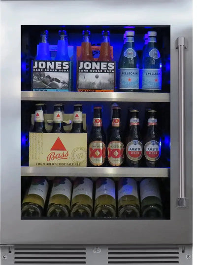 XO 24" 145 Cans 5.7 Cubic Feet Built-In Beverage Refrigerator with Wine Storage and with Glass Door | Fridge.com