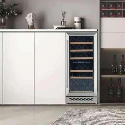 Yesurprise 14.96'' 28 Bottle Dual Zone Wine Refrigerator | Fridge.com
