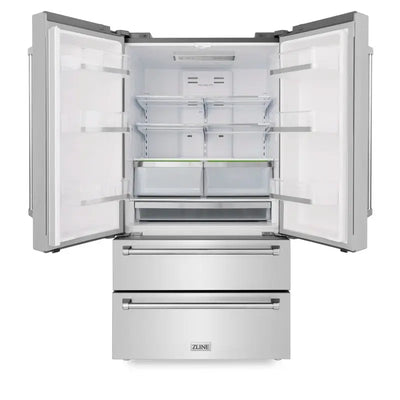 ZLINE 36" 22.5 Cu. Ft 4-Door French Door Refrigerator with Ice Maker | Fridge.com