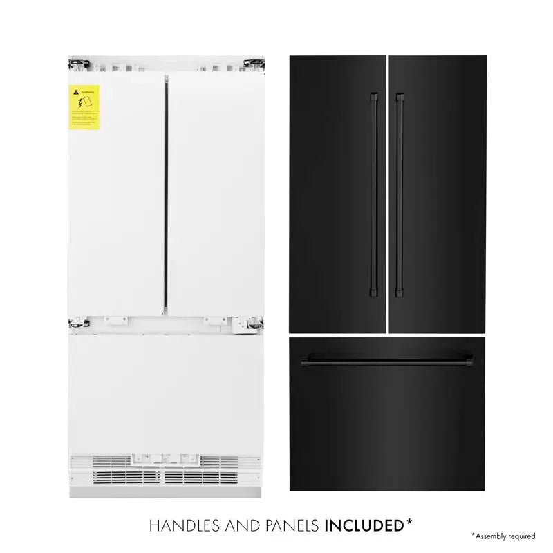 ZLINE 36" Refrigerator with Internal Water and Ice Dispenser in Black Stainless Steel | Fridge.com