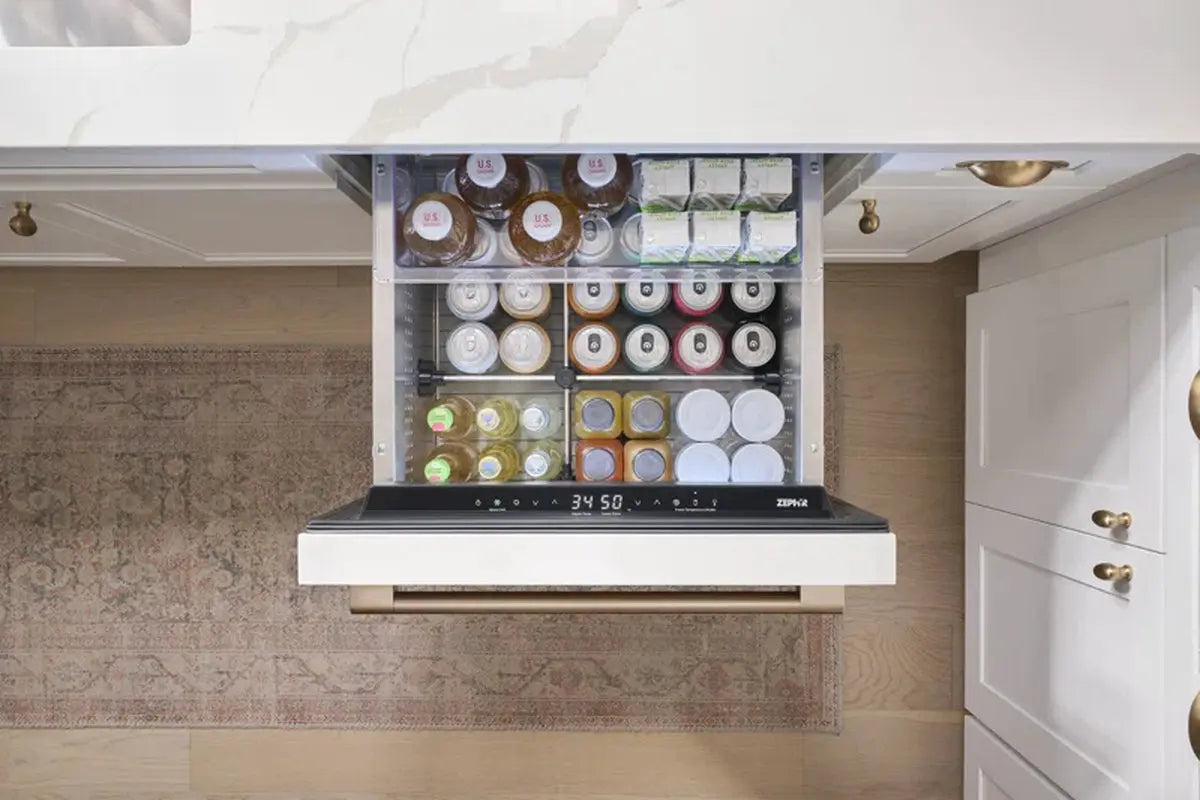 Zephyr Presrv 24" Built-In Dual Zone Panel Ready Refrigerator Drawers | Fridge.com