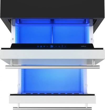 Zephyr Presrv 24" Stainless Steel Built-In Single Zone Refrigerator Drawers | Fridge.com