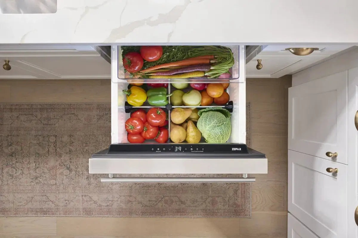 Zephyr Presrv 24" Stainless Steel Built-In Single Zone Refrigerator Drawers | Fridge.com