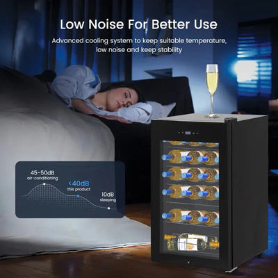 Zstar 16.9'' 24 Bottle Single Zone Freestanding Wine Refrigerator | Fridge.com