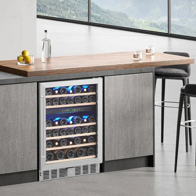 Zstar 23.42'' 52 Bottle Dual Zone Wine Refrigerator | Fridge.com
