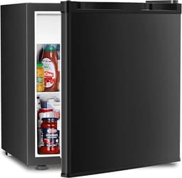 Antarctic Star Compact Refrigerator Mini Fridge with Freezer, Single Reversible Door, Dorm Fridge, Wire Shelf, Defrost Button, for Bedroom, Office, kitchen, 1.7 Cu. Ft, Black | Fridge.com
