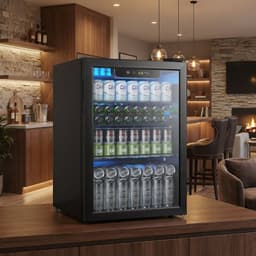 2.5 cu.ft Beverage Refrigerator, Mini Fridge Holds 20 Bottles, Touch Control, 32-61, Quiet <38dB, LED Light | Fridge.com