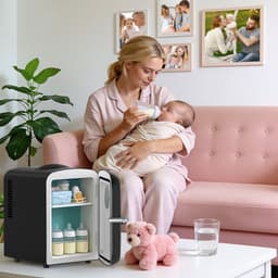 4L Skincare Mini Fridge - Cooler & Warmer, 6-Can Capacity, Round View Window + Removable Shelf, White For Dorm/Bedroom | Fridge.com