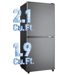 Anypro Fridge with Bottom Freezer and Drawer, 4.0 Cu.Ft Double Door Refrigerator with 7 Adjustable Temperature Settings for Bedroom, Dorm, Office, Apartment, Large Capacity, Black | Fridge.com