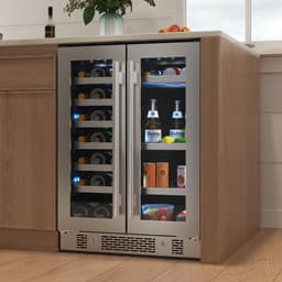 Avallon AWBC242GGFD 24 Inch Wide 21 Bottle Capacity and 64 Can Capacity Beverage Center with LED Lighting and Double Pane Glass | Fridge.com
