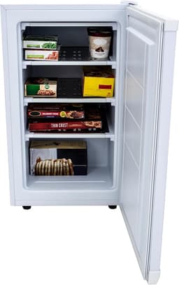 Avanti Upright Freezer Compact Design with 3 Fixed Metal Shelves, Reversible Door Adjustable Temperature Control and Flush-Back Design Perfect for Home, Office, Basements & More, 2.8-Cu.Ft, White | Fridge.com