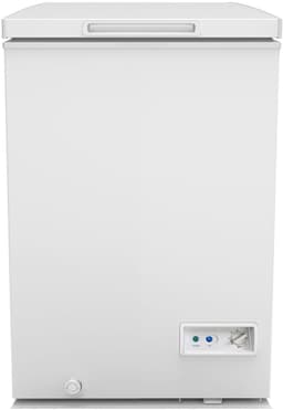 Avanti 3.5 Cu. Ft. Garage Ready Chest Freezer with Removable Storage Basket, External Temperature Control, Manual Defrost, Power Indicator Light, White | Fridge.com