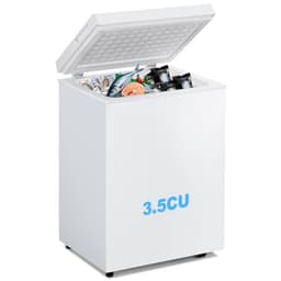 Backld 3.5 cu.ft Compact Chest Freezer With Free Standing Top Open Door, 7 Temp Settings, Removable Inner & Storage Basket, Adjustable Foot | Fridge.com