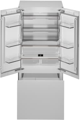 Bertazzoni 36 Inch Professional 36" Built In Counter Depth French Door Refrigerator REF36FDBZPNV24 | Fridge.com