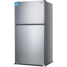 BLACK+DECKER 24 Cu. Ft. Top Mount Refrigerator with Freezer, 2 Door Refrigerator with Top Freezer and Adjustable Temperature Control, Full Size Kitchen, ENERGY STAR, BR2400JS, Stainless Look | Fridge.com