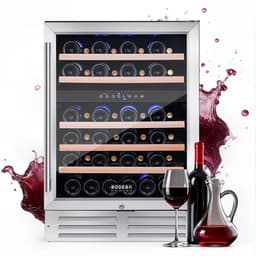 24" Dual Zone Wine Refrigerator, 46-Bottle Built-In Or Freestanding Wine Cooler With Glass Door, Quiet Compressor, Digital Temperature Control & Memor | Fridge.com