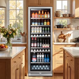428L Left Swing Door Beverage Refrigerators & Coolers With Large Capacity, Quiet Inverter Cooling And Dual-Layer Uv-Proof Glass Door | Fridge.com