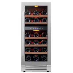15" 28-Bottle Dual Zone Wine Cooler, Built-In & Freestanding, 3.0 cu.ft. Wine Refrigerator With 40F65F Precise Temperature, Amber/Blue/White LED Li | Fridge.com