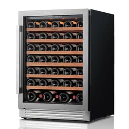 24" 61-Bottle Wine Cooler, Built-In & Freestanding, 5.65 cu.ft. Wine Refrigerator With 4065F, Amber/Blue/White LED, Uv-Protected Double Glass, Hidde | Fridge.com