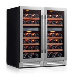 30" 56-Bottle 4-Zone Wine Cooler, Built-In & Freestanding, 6 cu.ft. Wine Refrigerator With 4065f, Amber/Blue/White LED, Uv-Protected Double Glass | Fridge.com