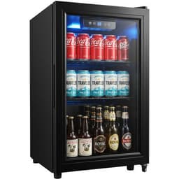 1.7 cu ft Beverage Refrigerator, 68 Can Mini Fridge With Glass Door, Digital Temperature Control, Adjustable Shelves, Quiet Cooler For Beer Soda Wine, | Fridge.com