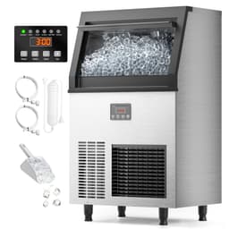 Coolake Commercial Ice Maker Machine 130lbs/24h, Under Counter Ice Machine With 34lbs Storage, 115v Air Cooled Stainless Steel Freestanding Ice Maker | Fridge.com