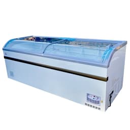 Chest Freezer for Supermarket Glass sliding Door 79" White Showcase Freezer Curve Display Top w/Storage Baskets - 25 Cu.Ft SDSC700 | Fridge.com