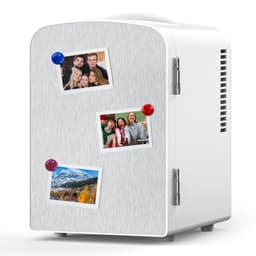 Mini Fridge Cooler Personal, Countertop, Holds Up To 4l/6 Cans, Front Door Stainless Steel, 12v Ac/Dc, Option For Skincare | Fridge.com