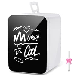 Cowsar 10L Mini Fridge For Bedroom, Portable Cooler For Cosmetics, Food & Drinks, Temper Glass Door With Doodle Pen | Fridge.com