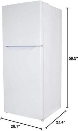 Danby DFF101B2WDB 24" Top Freezer Refrigerator with 10.1 cu. ft. Total Capacity Energy Star Certified Adjustable Glass Shelves in White | Fridge.com