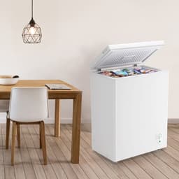 3.2 cu.ft Small Chest Freezer With 2 Removable Baskets Free Standing Top Open Door Compact Deep Freezer With 7 Adjustable Temperature For Home/Kitchen | Fridge.com