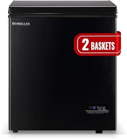 Chest Small Freezer with Electronic Control 41℉ to -15 ℉ Freestanding Deep Mini Freezers with 2 Removable Stainless Steel Basket Top Open Door BLACK | Fridge.com