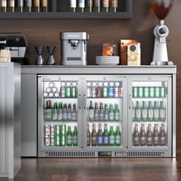 Commercial Beverage Refrigerator With 3 Glass Doors, 53w Undercounter Back Bar Cooler With 3 Glass Doors, Bar Beverage Fridge For Beer Soda Wine Lar | Fridge.com