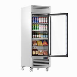 27" 21.8 cu. ft. Commercial Display Refrigerator Merchandiser Beverage Cooler - 1 Glass Door, Stainless Steel | Fridge.com