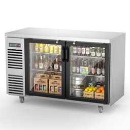 60 in. W 20.5 cu. ft.Under Height Back Bar Cooler Commercial Refrigerator With Glass Door In Stainless Steel | Fridge.com