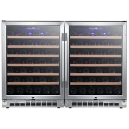 EdgeStar CWR532SZDUAL 47 Inch Wide 106 Bottle Built-In Side-by-Side Wine Cooler with LED Lighting | Fridge.com