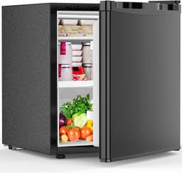 Electactic 1.6 Cu.ft Mini Fridge with Freezer, Compact Single Reversible Door Refrigerator, Adjustable Thermostat, Ultra Quiet, Energy Efficient for Office, Dorm, Bedroom, Apartment -Black | Fridge.com