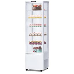 White 10.9 cu.ft Upright Beverage Cooler Merchandiser, Double Tempered Glass With LED Lightbox And 5 Adjustable Shelves For Restaurant Or Bar | Fridge.com