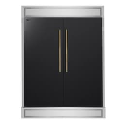 Forno Appliances - 60 in. Wide Maderno 27.2 cu. ft. Built-In Side-By-Side Convertible Refrigerator/Freezer With Decorative Grill - Black | Fridge.com