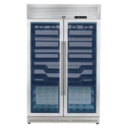 Forno Appliances - Abruzzo 102-Bottle Freestanding Dual Zone Wine Cellar With Green Acrylic Holders & Black Shelves - Stainless Steel | Fridge.com