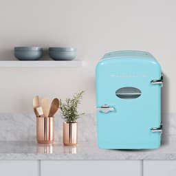Frigidaire 9-Can 48-Watt Portable Retro Mini Refrigerator, Blue | Fridge.com